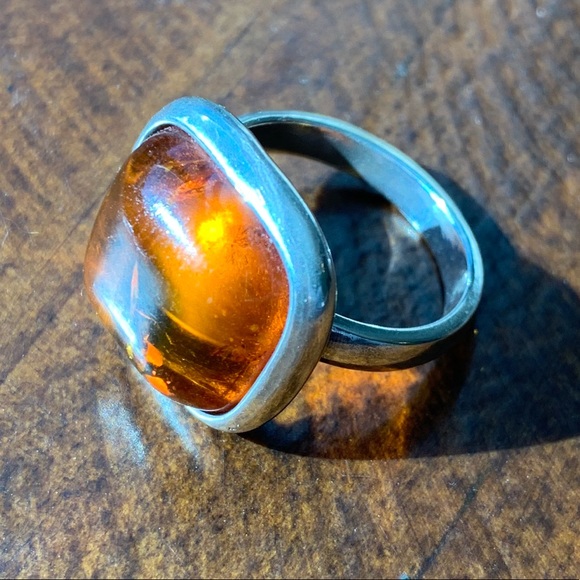 SS Amber Ring - Picture 7 of 8